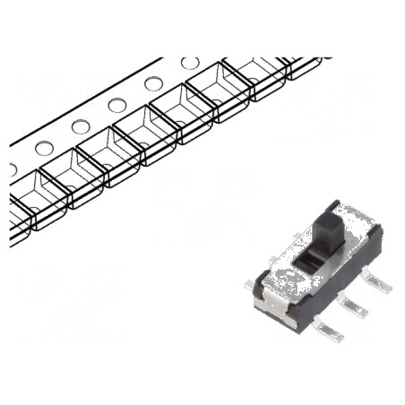 Comutator glisant DPDT 0,3A/6VDC ON-ON SMT, Poz: 2, temperatură operare -40÷85°C | Electronic-mag.ro | Componente Electronice