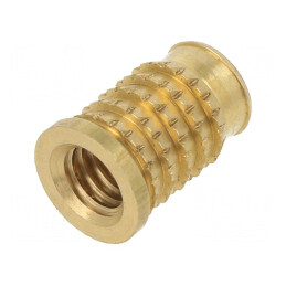 Adaos Filetat Alamă M6 BN 37901 - Lungime 12,3mm pentru Plastic | Electronic-mag.ro | Componente Electronice