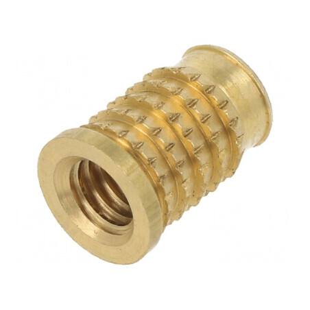 Adaos Filetat Alamă M6 BN 37901 - Lungime 12,3mm pentru Plastic | Electronic-mag.ro | Componente Electronice