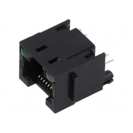 Conector RJ45 Soclu 8p8c cu Diodă LED, PIN 8, THT - Componente Electronice Profesionale | Electronic-mag.ro | Componente Electronice