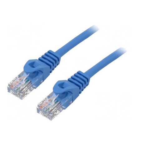 Cablaj patch U/UTP 5e litat CCA PVC albastru 0,25m 26AWG - 1 bucată | Electronic-mag.ro | Componente Electronice