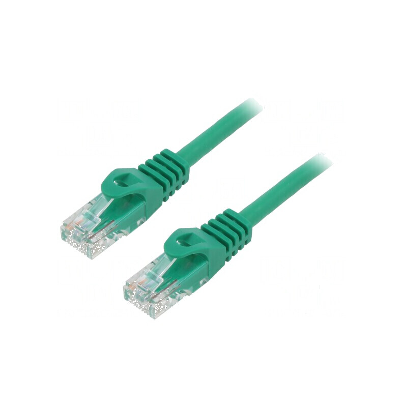 Cabluri de rețea Patch cord U/UTP 5e litat CCA PVC verde 0,25m 26AWG - Fire: 8 | Electronic-mag.ro | Componente Electronice