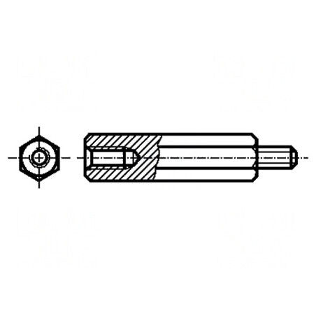 Manşon Distanţier Hexagonal 16mm cu Filet Interior M3 şi Filet Exterior M3 | Electronic-mag.ro | Componente Electronice