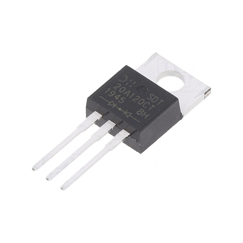 Diodă Schottky THT 120V 10A x2 TO220AB - Redresor cu Ufmax 0,79V | Electronic-mag.ro | Componente Electronice Diodă Schottky THT 120V 10A x2 TO220AB - Redresor cu Ufmax 0,79V | Electronic-mag.ro | Componente Electronice