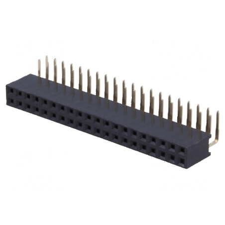 Conector şiruri pini soclu mamă 40 pini unghi 90° 2,54mm | Electronic-mag.ro | Componente Electronice