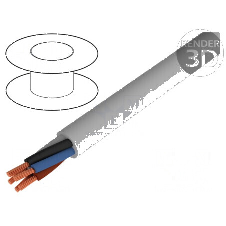 Cablu OB-500 2x0,5mm² Neecranat 300V/500V, Cu Litat Gri pentru Instalatii Electrice | Electronic-mag.ro | Componente Electronice