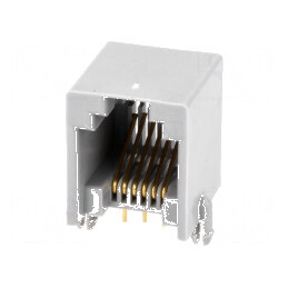 Conector RJ12 Soclu 6 PIN cu Contacte din Bronz-Fosfor Aurit THT | Electronic-mag.ro | Componente Electronice