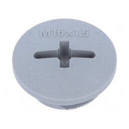 Capac de protecție M16 1,5 IP68 din poliamidă gri închis, 7mm - soluție durabilă pentru conexiuni electrice | Electronic-mag.ro | Componente Electronice