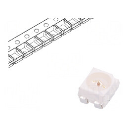 LED SMD 3528 PLCC4 Roșie 3,5x2,8x1,9mm 120° 50mA 630nm - Lumină de Fundal și Iluminat Decorativ | Electronic-mag.ro | Componente Electronice