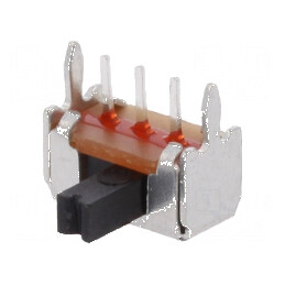 Comutator glisant SPDT 0,1A/12VDC ON-ON THT pentru temperaturi -30÷70°C, Poz: 2 | Electronic-mag.ro | Componente Electronice