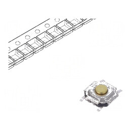 Microîntrerupător TACT SPST Poz. 2 0,05A 12VDC SMT 2,6N 1,5mm - Comutator Compact pentru Aplicații Electronice | Electronic-mag.ro | Componente Electronice