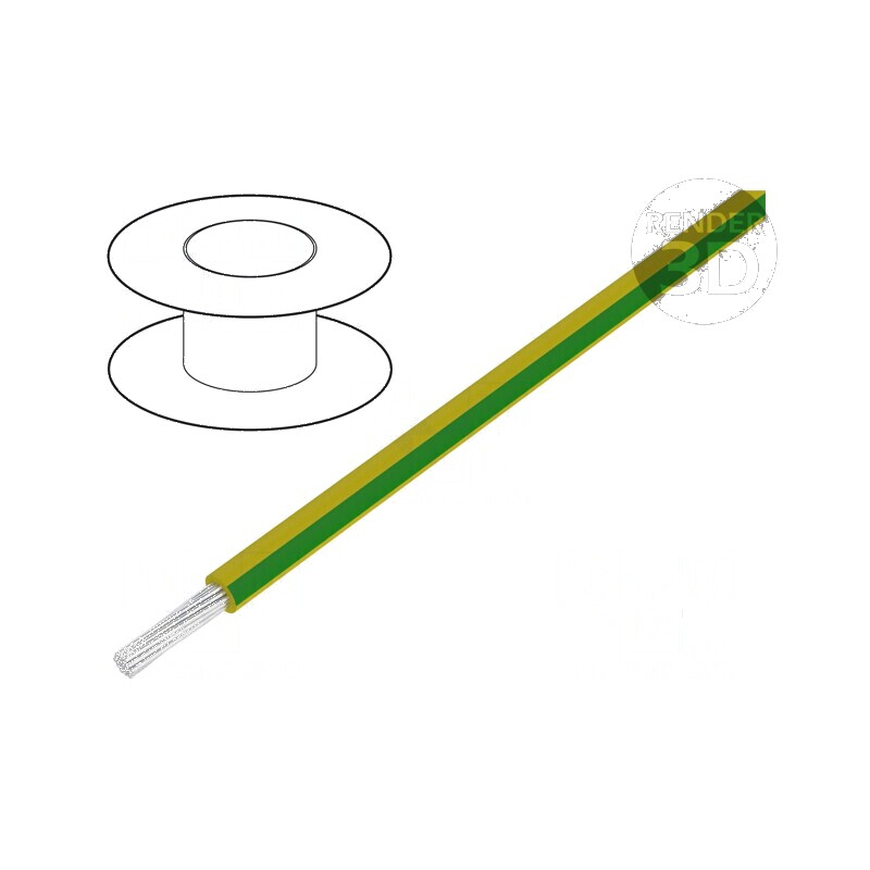 Cablu litat 20AWG PVC Galben-Verde 600V 1x20AWG pentru Aplicații Electrice | Electronic-mag.ro | Componente Electronice