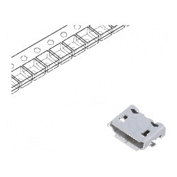 Conector USB B Micro Soclu ZX pentru PCB SMT, PIN 5, USB 2.0 - Componente Electronice | Electronic-mag.ro | Componente Electronice