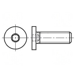 Şurub M6x25 cu Cap Rotund Imbus HEX 3mm din Oţel - 1 Bucată | Electronic-mag.ro | Componente Electronice