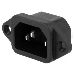 Conector Alimentare AC Soclu Tată 10A 250VAC IEC 60320 40mm - Componente Electrice Profesionale | Electronic-mag.ro | Componente Electronice