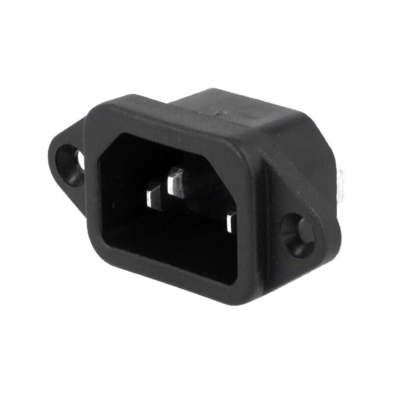 Conector Alimentare AC Soclu Tată 10A 250VAC IEC 60320 40mm - Componente Electrice Profesionale | Electronic-mag.ro | Componente Electronice