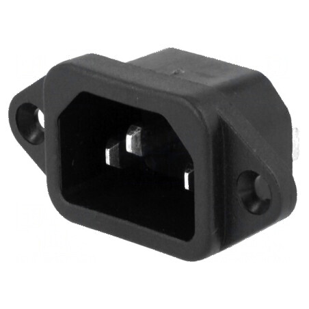 Conector Alimentare AC Soclu Tată 10A 250VAC IEC 60320 40mm - Componente Electrice Profesionale | Electronic-mag.ro | Componente Electronice