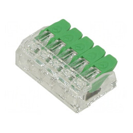 Bornă cu arc cu eliberare rapidă, 0,2÷4mm², 24AWG÷12AWG, 450V - Conector electric profesional | Electronic-mag.ro | Componente Electronice