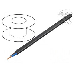 Cablu H03VVH2-F OMY 2x0,5mm² Plat Litat Cu PVC Negru 300V - Cablu Electric Flexibil de Calitate Superioară | Electronic-mag.ro | Componente Electronice