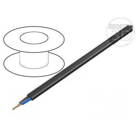Cablu H03VVH2-F OMY 2x0,5mm² Plat Litat Cu PVC Negru 300V - Cablu Electric Flexibil de Calitate Superioară | Electronic-mag.ro | Componente Electronice
