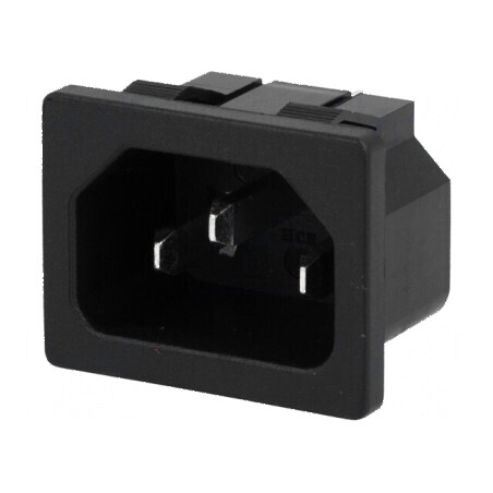 Conector Alimentare AC IEC 60320, Soclu Tată, 10A, 250VAC | Electronic-mag.ro | Componente Electronice