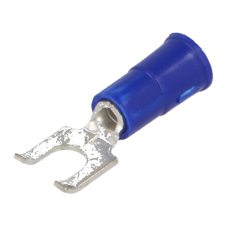 Furcă M4 Ø 4,32mm Crimpată pe Cablu Izolată Albastră - Vârf Profesional pentru Conexiuni Electrice | Electronic-mag.ro | Componente Electronice