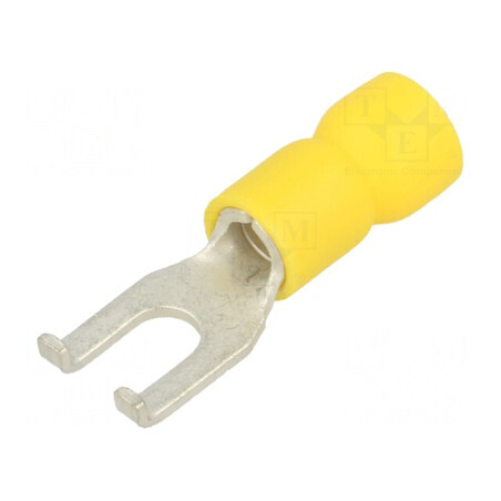 Furcă M4 Crimpată pe Cablu Izolată Galbenă - Ø 4,32mm | Electronic-mag.ro | Componente Electronice