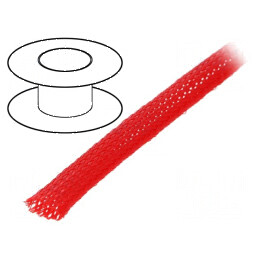 Împletitură poliester 100m Øtresă 7÷13nom.8mm roşie - Ambalaj pentru utilizare profesională | Electronic-mag.ro | Componente Electronice