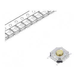 Microîntrerupător TACT SPST Pozitiv 2, 0,05A/12VDC, SMT 1N, 1,5mm - Comutator Compact pentru Circuit Electric | Electronic-mag.ro | Componente Electronice