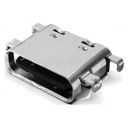 Conector USB C Soclu SMT PIN 16 Orizontale USB 2.0 5A 48VDC - Componente Electronice Profesionale | Electronic-mag.ro | Componente Electronice