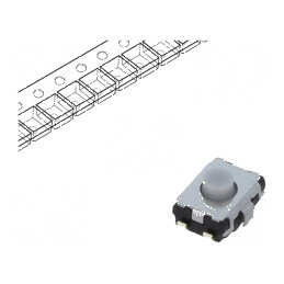 Microîntrerupător TACT SPST 0,02A/15VDC SMT Poz: 2 fără 2,5mm - Comutator Compact pentru Circuit Electric | Electronic-mag.ro | Componente Electronice