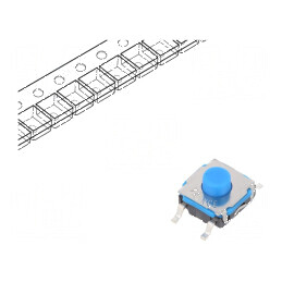Microîntrerupător TACT SPST-NO 0,05A/32VDC SMT - Pozitie 2, Fara Elemente Aditionale | Electronic-mag.ro | Componente Electronice