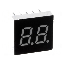 Afișaj LED cu 7 segmente 7,62mm, 0,3 Nr.car: 2, Verde, 3mcd | Electronic-mag.ro | Componente Electronice