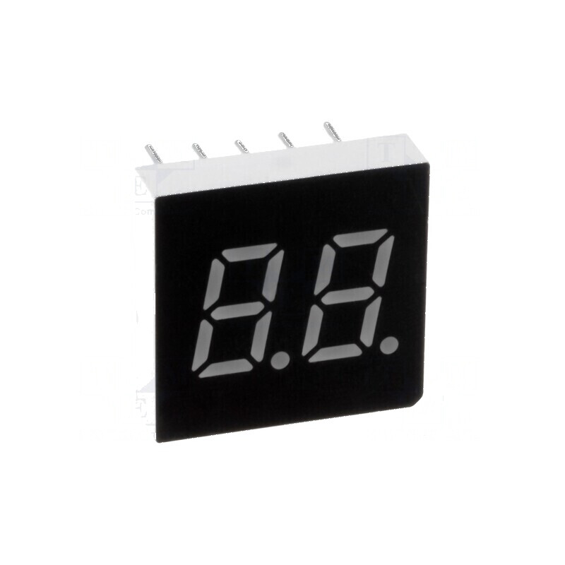 Afișaj LED cu 7 segmente 7,62mm, 0,3 Nr.car: 2, Verde, 3mcd | Electronic-mag.ro | Componente Electronice