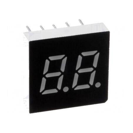 Afișaj LED cu 7 segmente 7,62mm, 0,3 Nr.car: 2, Verde, 3mcd | Electronic-mag.ro | Componente Electronice