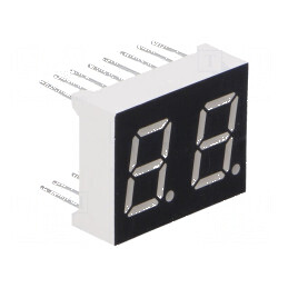 Afișaj LED cu 7 segmente 10,16mm, 0,4 Nr.car: 2, Verde, 4mcd | Electronic-mag.ro | Componente Electronice