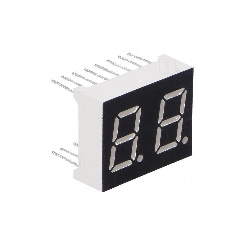 Afișaj LED cu 7 segmente 10,16mm, 0,4 Nr.car: 2, Verde, 4mcd | Electronic-mag.ro | Componente Electronice