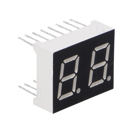 Afișaj LED cu 7 segmente 10,16mm, 0,4 Nr.car: 2, Verde, 4mcd | Electronic-mag.ro | Componente Electronice