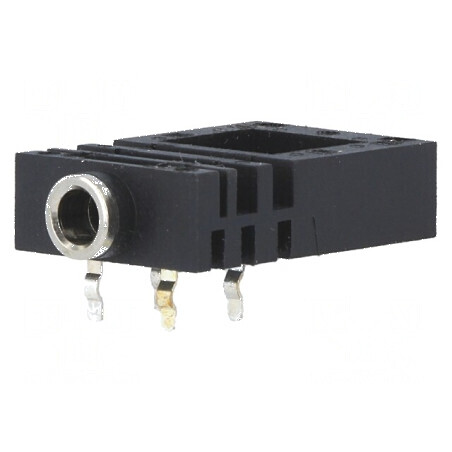 Conector Jack 3,5mm Soclu Mamă Piste 2 Unghi 90° THT - Componente Electronice | Electronic-mag.ro | Componente Electronice