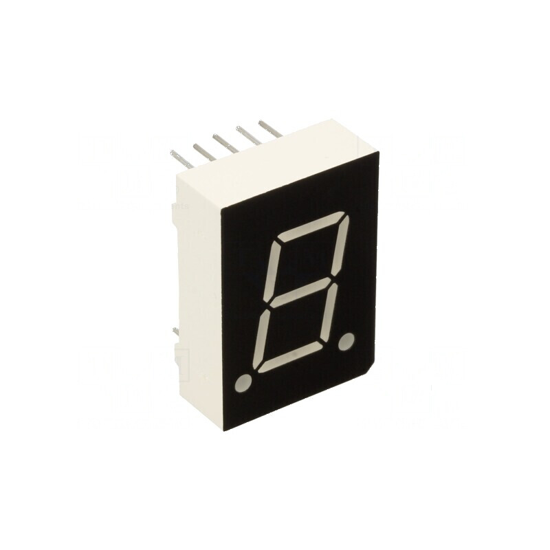 Afișaj LED 7 segmente 15mm, 0,6 Nr. car: 1, roșie, 100mcd - Display profesional pentru indicatoare și panouri de semnalizare | Electronic-mag.ro | Componente Electronice
