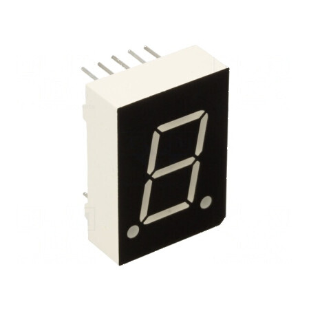 Afișaj LED 7 segmente 15mm, 0,6 Nr. car: 1, roșie, 100mcd - Display profesional pentru indicatoare și panouri de semnalizare | Electronic-mag.ro | Componente Electronice