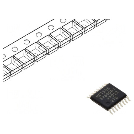 Circuit integrat digital CMOS SMD TSSOP16, 4.5-5.5VDC, HCT, -40 până la 125°C | Electronic-mag.ro | Componente Electronice