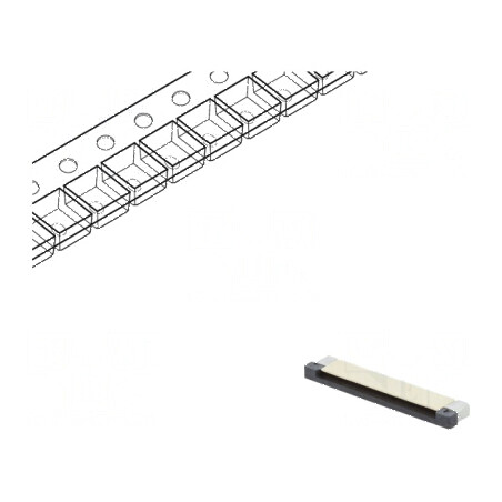 Conector FFC/FPC Orizontal 40 PIN ZIF SMT 500mA - Cositorit | Electronic-mag.ro | Componente Electronice