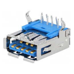 Conector USB A soclu pentru PCB THT 90° USB 3.0 - Compatibilitate ridicată și montaj eficient | Electronic-mag.ro | Componente Electronice