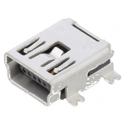 Conector USB B Mini Soclu SMT PIN 5 Orizontale USB 2.0 1A - Componente Electronice Profesionale | Electronic-mag.ro | Componente Electronice