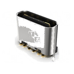 Conector USB C Soclu SMT PIN 6 Verticale pentru Montaj pe Placă Superioară 3A | Electronic-mag.ro | Componente Electronice