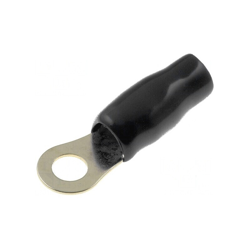 Terminal inelar M6 16mm² aurit cu izolație neagră - Conector electric profesional | Electronic-mag.ro | Componente Electronice