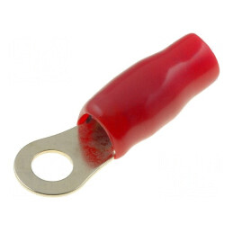 Terminal inelar M6 16mm² cu aurire, izolație roșie | Electronic-mag.ro | Componente Electronice