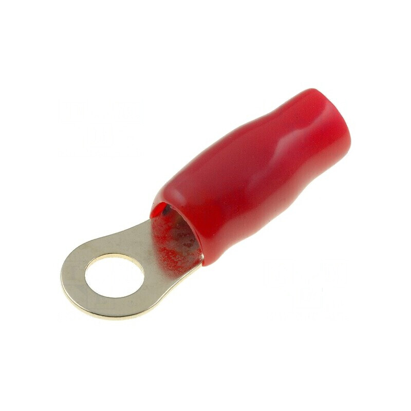 Terminal inelar M6 16mm² cu aurire, izolație roșie | Electronic-mag.ro | Componente Electronice