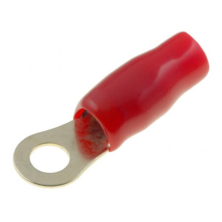 Terminal inelar M6 16mm² cu aurire, izolație roșie | Electronic-mag.ro | Componente Electronice